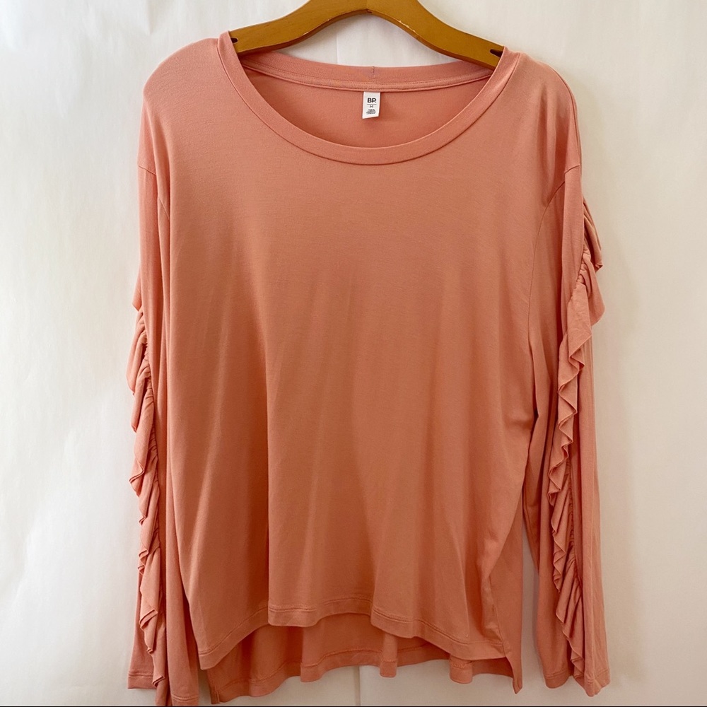 Nordstrom Brass Plum BP ruffle sleeve shirt